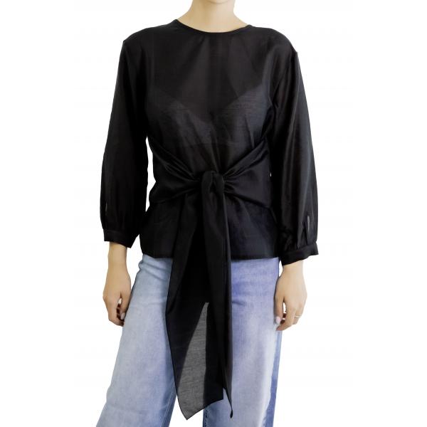 Blusa con fiocco centrale Options